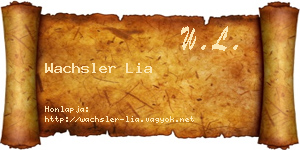 Wachsler Lia névjegykártya